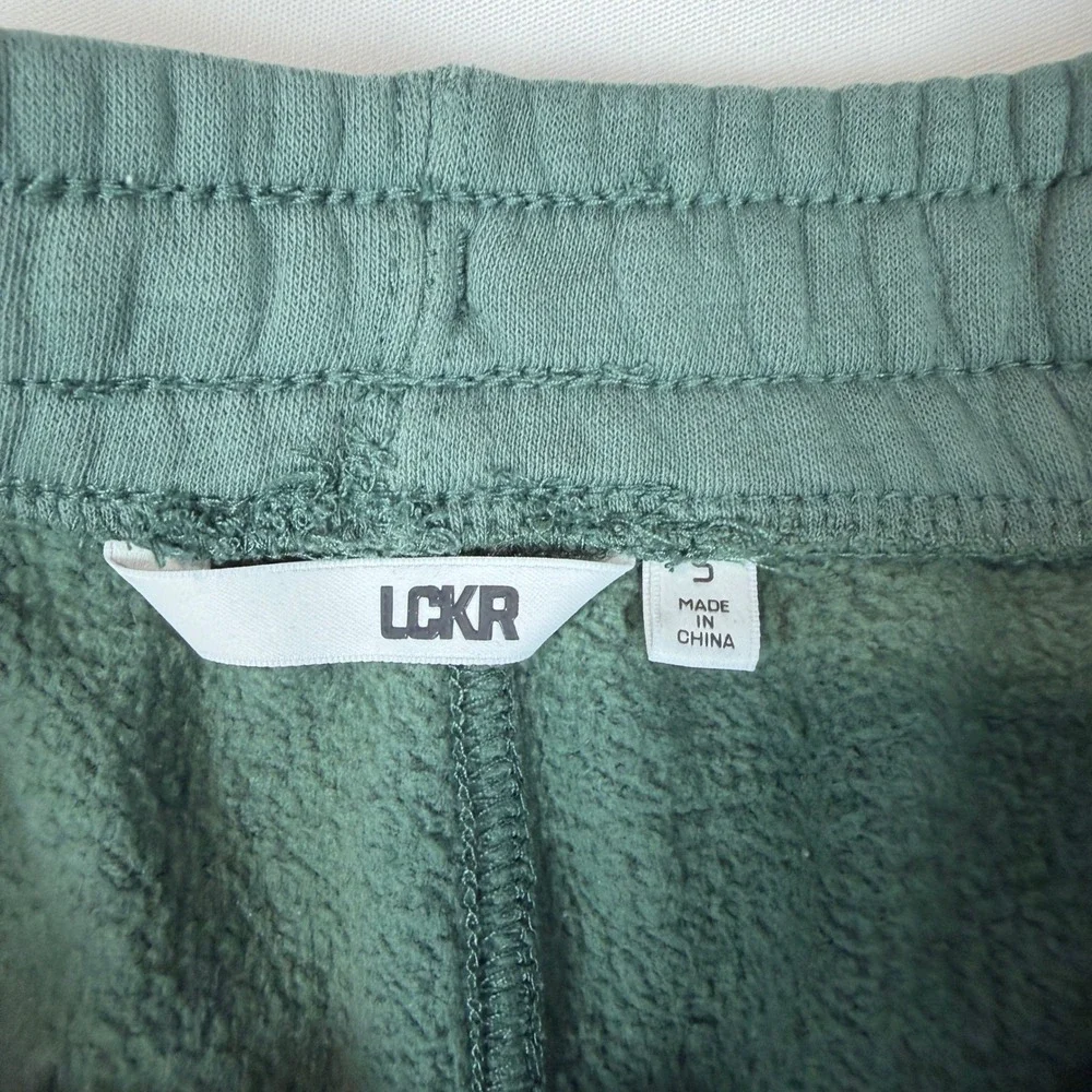 LCKR Mens Fleece Joggers Sage Green Size S Elastic Drawstring Sweatpants RN69778